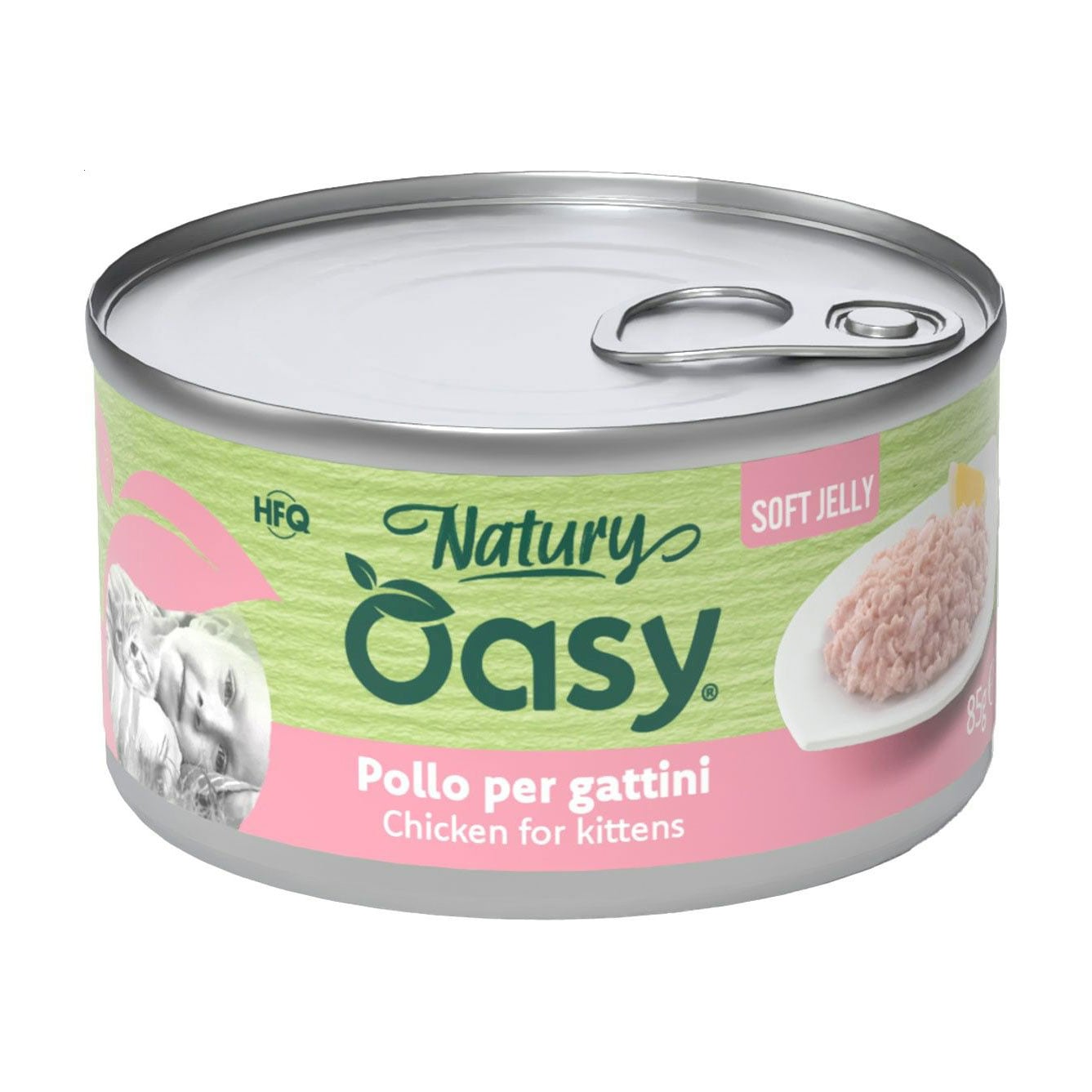 Вологий корм для кошенят Oasy Cat Wet Natury з куркою в желе, 85 г